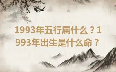 1993年五行属什么